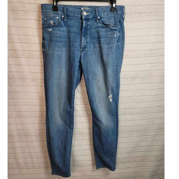 MOTHER THE LOOKER CROP JEANS IN GRAFITTI GIRL, SZ 30 - Picture 1 of 15